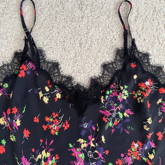 Veronica Beard Silk Dark Floral Gil Camisole NO BRAND / SIZE TAG APPROX Sz 8 - Picture 3 of 10